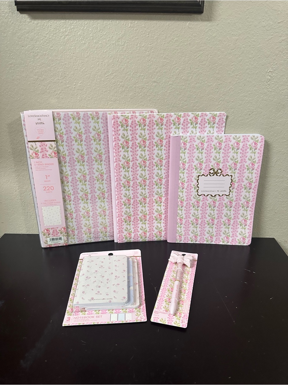 Love Shack Fancy x Target Yoobi School Supplies in Strawberry Macaroon
